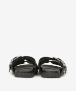 Sandalo Doppia Fascia Ash in Pelle Nera con Fibbia h 2,5 cm art. Ash Twister Black - immagine 3