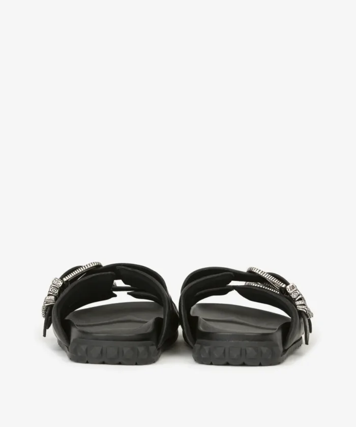 Sandalo Doppia Fascia Ash in Pelle Nera con Fibbia h 2,5 cm art. Ash Twister Black, foto 3 di 3