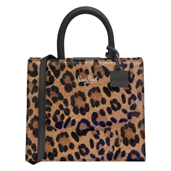 Borsa A Mano Media con Tracolla Mc2 Saint Barth In Cavallino Leopardato art. Shop Bag Midi Leo Brushed Leather 18, foto 1 di 1