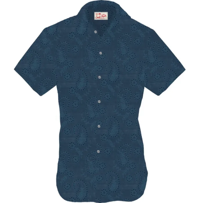 Camicia Manica Corta Mc2 Saint Barth Blu art. Sifnos Sangallo Paisley 61, foto 1 di 1