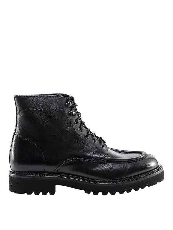 Polacchetto Stivaletto Doucal's Uomo in Pelle Nera DU2711PHILUF188NN00 Triumph Nero Combat Boot, foto 1 di 4