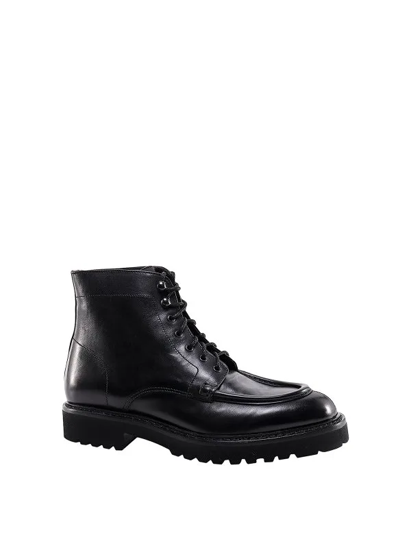 Polacchetto Stivaletto Doucal's Uomo in Pelle Nera DU2711PHILUF188NN00 Triumph Nero Combat Boot, foto 2 di 4