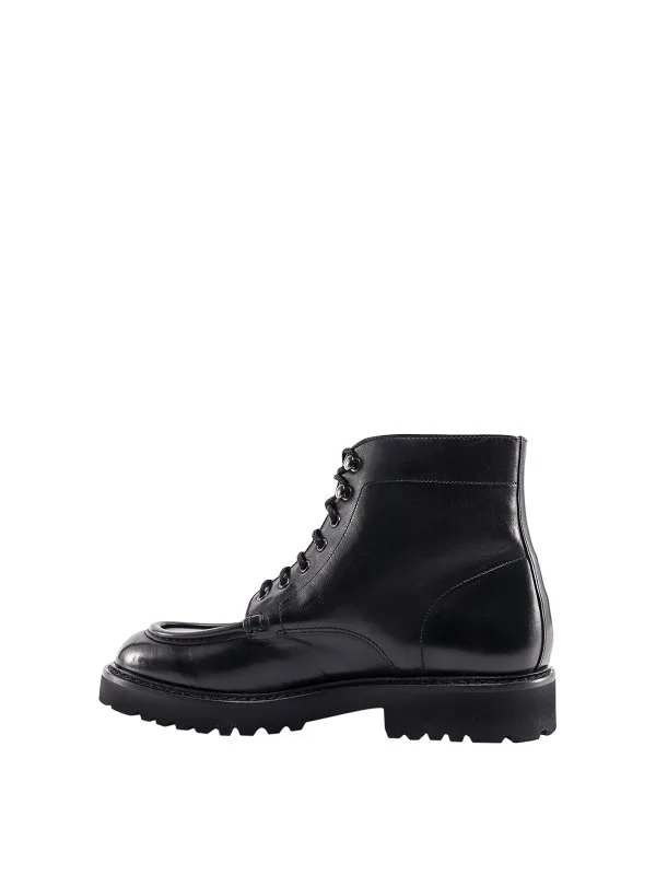 Polacchetto Stivaletto Doucal's Uomo in Pelle Nera DU2711PHILUF188NN00 Triumph Nero Combat Boot, foto 3 di 4