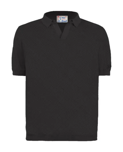 Polo Skipper in Cotone Traforato Mc2 Saint Barth Nera art. Sloan Mesh Cotton 00 Black