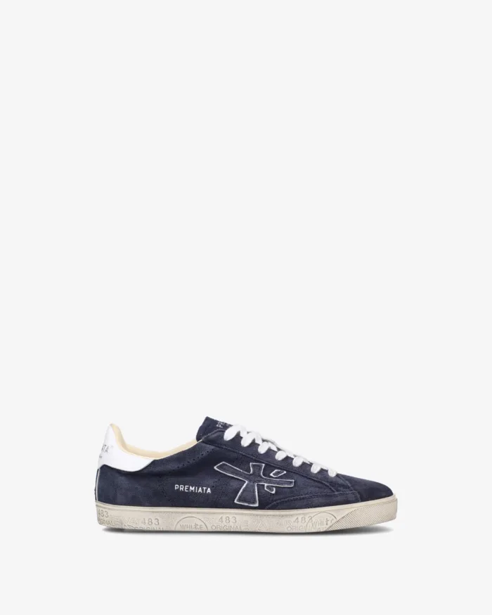 Sneakers Premiata Uomo in Camoscio Blu art. Steven 6643, foto 1 di 4