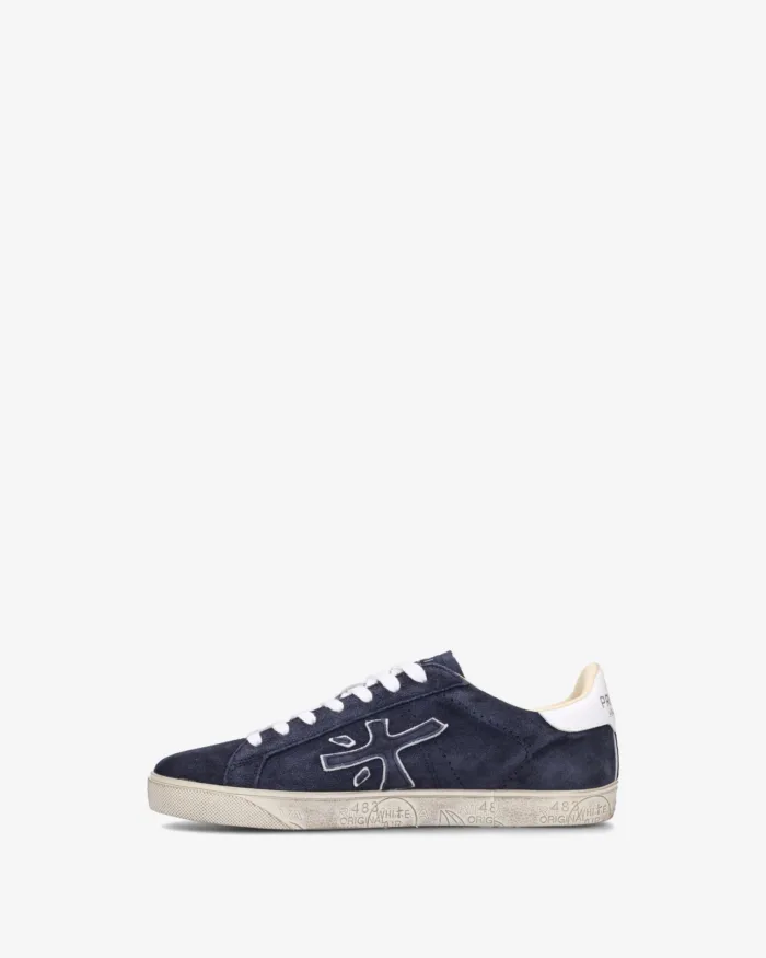 Sneakers Premiata Uomo in Camoscio Blu art. Steven 6643, foto 3 di 4