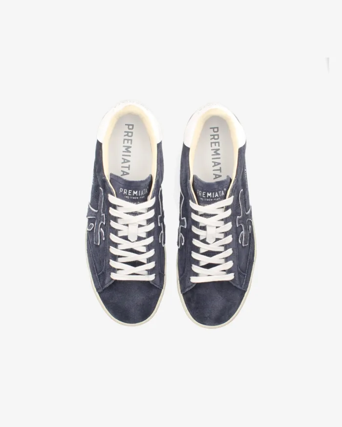 Sneakers Premiata Uomo in Camoscio Blu art. Steven 6643, foto 4 di 4