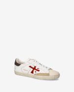 Sneakers Premiata Uomo in Pelle Avorio e Camoscio Beige art. Steven 8044 - immagine 2