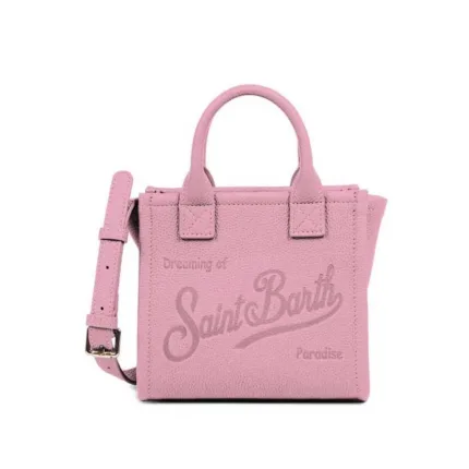 Borsa A Mano Piccola con Tracolla Mc2 Saint Barth In Pelle Rosa art. Vanity Bag Mini Grain Leather SB 21