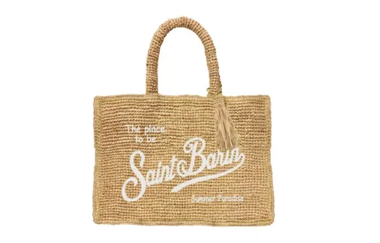 Borsa A Mano Piccola con Tracolla Mc2 Saint Barth In Rafia Beige art. Vanity Mini Raffia 11 EMB
