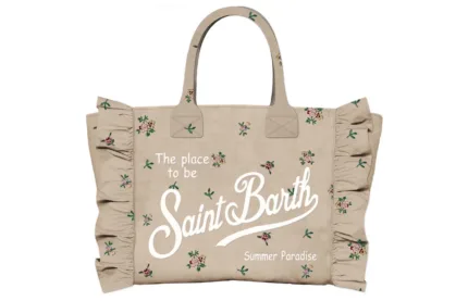 Borsa a mano Piccola Mc2 Saint Barth Beige art. Vanity Mini Volant Denim Flowers 11 EMB