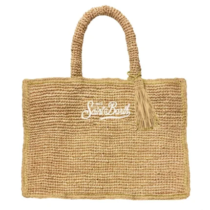 Borsa a mano Grande Mc2 Saint Barth in Rafia Beige art. Vanity Raffia 11 Essential Emb