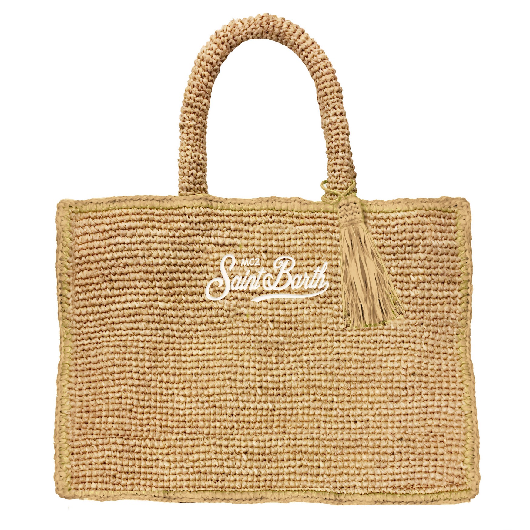VANITY RAFFIA_11 ESSENTIAL EMB Borsa a mano Grande Mc2 Saint Barth in Rafia Beige art. Vanity Raffia 11 Essential Emb - immagine 1