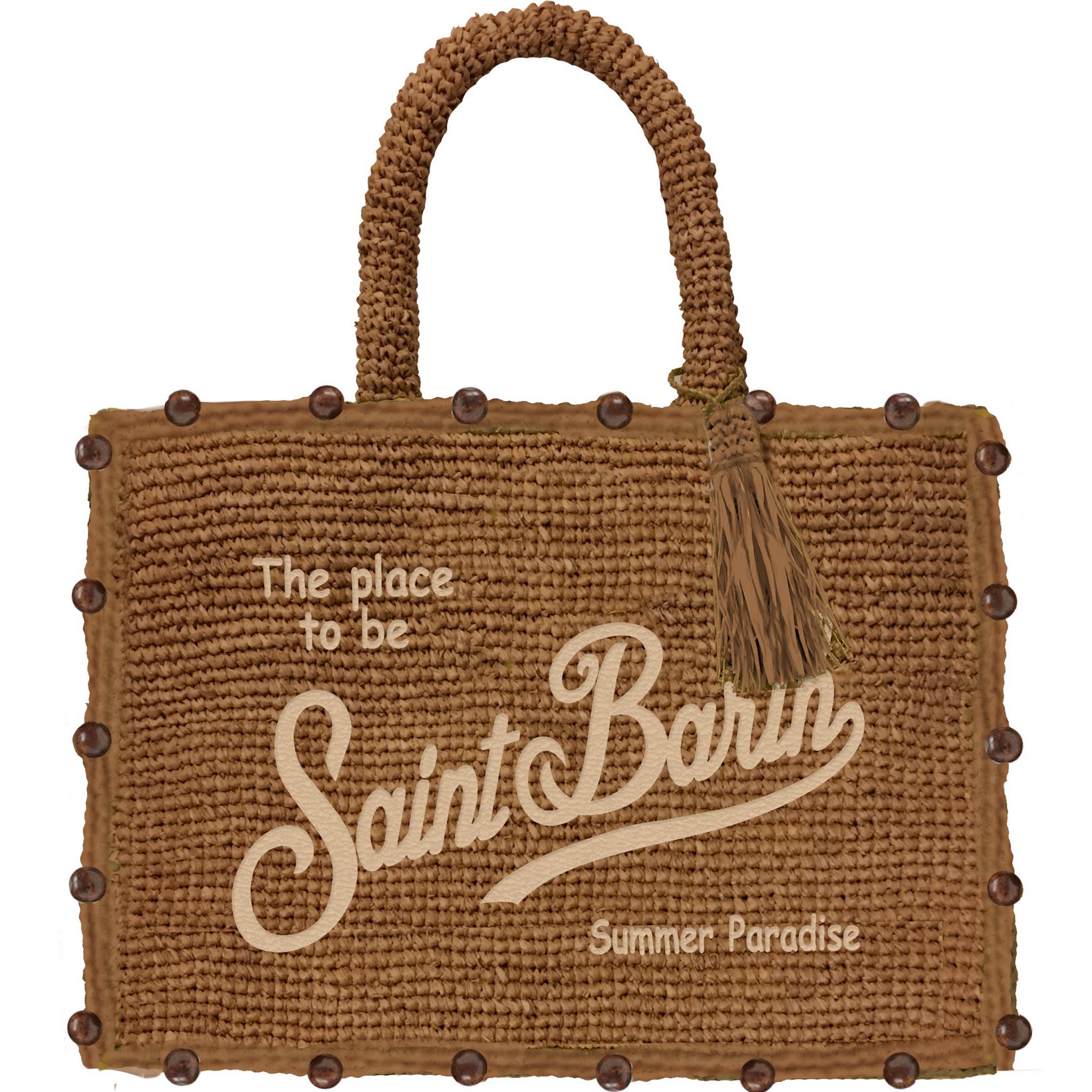 VANITY RAFFIA_BEADS 19 EMB Borsa a mano Media Mc2 Saint Barth in Rafia art. Colette Raffia Beads 19 EMB - immagine 1