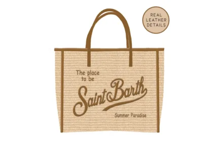 Borsa Micro con Tracolla Mc2 Saint Barth in Rafia Beige con Dettagli Cuoio art. Vivian Micro Straw 1118 EMB