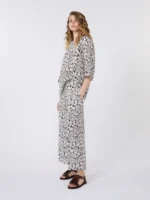 Pantaloni MaxMara Weekend  in crepe de chine di seta stampata nero art. WKDNIRVANA - immagine 5