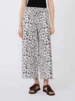Pantaloni MaxMara Weekend  in crepe de chine di seta stampata nero art. WKDNIRVANA - immagine 2