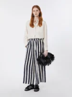 Pantaloni MaxMara Weekend  in crepe de chine di seta stampata blu art. WKDNIRVANA - immagine 4