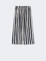 Pantaloni MaxMara Weekend  in crepe de chine di seta stampata blu art. WKDNIRVANA