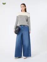 Jeans MaxMara Weekend  in denim autentico cotone blu con logo laterale art. WKDVORTICE - immagine 5