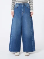 Jeans MaxMara Weekend  in denim autentico cotone blu con logo laterale art. WKDVORTICE - immagine 2
