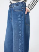 Jeans MaxMara Weekend  in denim autentico cotone blu con logo laterale art. WKDVORTICE - immagine 4