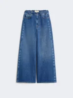 Jeans MaxMara Weekend  in denim autentico cotone blu con logo laterale art. WKDVORTICE