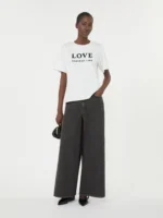 Jeans MaxMara Weekend  in denim autentico cotone nero con logo laterale art. WKDVORTICE - immagine 4