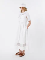 Abito MaxMara Weekend  smanicato in popeline di cotone bianco art. WKDGOLA - immagine 4