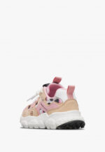 Sneakers Flower Mountain For Naturino Kids in Pelle Rosa e Mesh Animalier art. Yamano 3 Junior 2M28 Cipria - immagine 4
