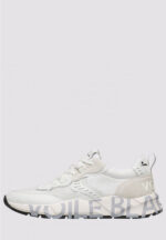 Sneakers Voile Blanche Uomo in Pelle Bianca e e Mesh Bianco art. Club 01 0N01 White