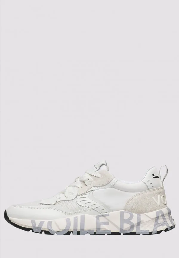Sneakers Voile Blanche Uomo in Pelle Bianca e e Mesh Bianco art. Club 01 0N01 White, foto 1 di 5