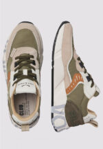 Sneakers Voile Blanche Uomo in Camoscio Beige e Nylon Verde art. Club 01 2E41 Beige Army Green - immagine 2