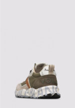 Sneakers Voile Blanche Uomo in Camoscio Beige e Nylon Verde art. Club 01 2E41 Beige Army Green - immagine 4