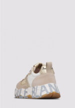 Sneakers Voile Blanche Donna in Camoscio Beige e Nylon Bianco art. Club 105 2E63 Light Beige Platinum - immagine 5