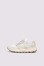 Sneakers Flower Mountain Donna in Camoscio Avorio e Nylon Bianco art. Yamano 3 Unisex 1N38 0FF WHITE
