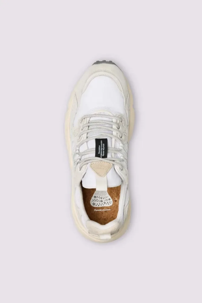 Sneakers Flower Mountain Uomo in Camoscio Avorio e Nylon Bianco art. Yamano 3 Unisex 1N38 0FF WHITE, foto 3 di 4