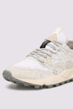 Sneakers Flower Mountain Donna in Camoscio Avorio e Nylon Bianco art. Yamano 3 Unisex 1N38 0FF WHITE - immagine 2