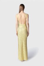 Abito Donna Tubino Lungo Twentyfourhaitch in Jersey Strass Giallo Art. Helios - immagine 2