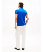 Polo Slim Fit in Maglina Cotone Uomo Tommy Hilfiger Blu Elettrico art. MW0MW42743 C7F - immagine 2