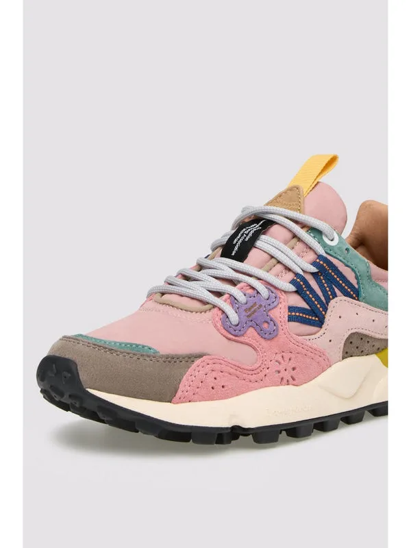 Sneakers Flower Mountain Donna in Camoscio Rosa e Nylon Rosa art. Yamano 3 Woman 2B22 Grey Cipria, foto 3 di 5