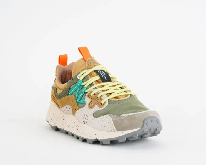 Sneakers Flower Mountain Uomo in Camoscio Beige e Nylon Verde art. Yamano 3 Unisex 3B46 GREY-TAUPE, foto 2 di 3