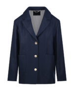 Giacca 'S MaxMara boxy in tela di lino color blu art. SMMCARLOTTA