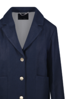 Giacca 'S MaxMara boxy in tela di lino color blu art. SMMCARLOTTA - immagine 4