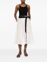 Gonna 'S MaxMara in raso di cotone color avorio art. SMMBASCHI - immagine 2