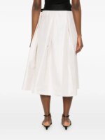 Gonna 'S MaxMara in raso di cotone color avorio art. SMMBASCHI - immagine 4