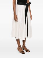 Gonna 'S MaxMara in raso di cotone color avorio art. SMMBASCHI - immagine 3