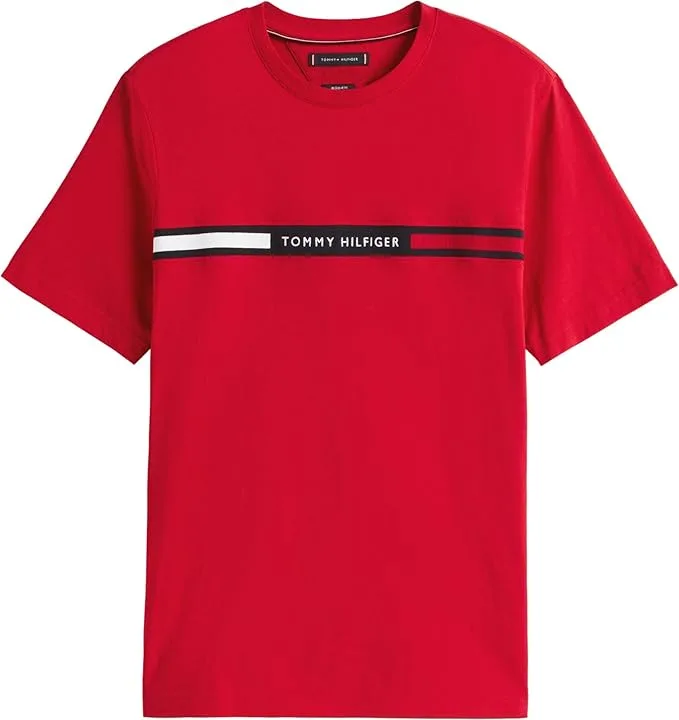 T-shirt regular fit in Jersey Uomo Tommy Hilfiger Rossa con Logo ricamato art. MW0MW36498 XLD, foto 3 di 3