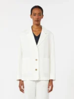 Giacca 'S MaxMara boxy in tela di lino color bianco art. SMMCARLOTTA - immagine 2