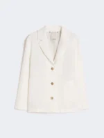 Giacca 'S MaxMara boxy in tela di lino color bianco art. SMMCARLOTTA